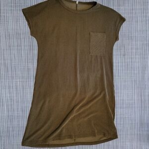 Striped Brown Casual Dress